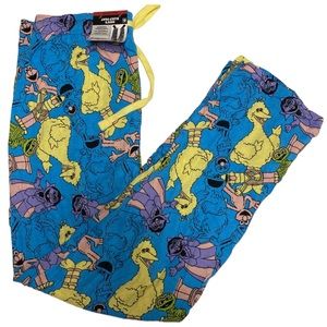 mens pajamas, Sesame Street Lounge Pants with pockets Big Bird Oscar Elmo Sz L